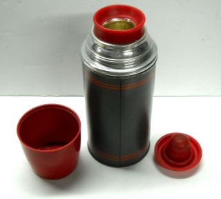 Vintage Worthall Thermos Bottle Collectible Fully Functional 2012h Red/grey Usa