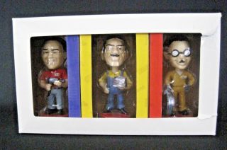 Pep Boys Trio 3 Hand Painted Limited Edition Bobble Head Figurines Holiday Gift