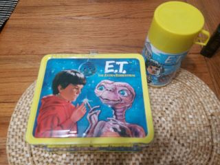 Vintage Lunchbox And Thermos E.  T.  The Extraterrestrial Aladdin Industries 1982