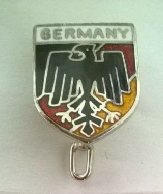 Germany Hat Lapel Pin Souvenir Travel Europe Black Eagle Shield Silver Tone Trim
