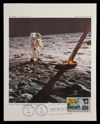 Nasa Apollo 11 Photo 9 " X 7 " As11 - 40 - 5902 & First Day Cover 1969 Fdc C76 Stamp