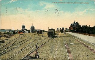 Moose Jaw Saskatchewan Canadian Pacific Railroad C P R Yards & Station 1911