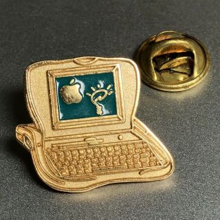 Vintage Apple Computers Mac Themed Pin Vintage Brass Hat Pin Lapel Pin