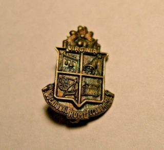 Vintage Virginia Home Economics Award Medal Lapel Pin Badge Marked Hjco