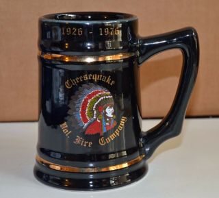 Vintage Cheesequake Volunteer Fire Company 1976 Ceramic Mug Stein Old Bridge Nj