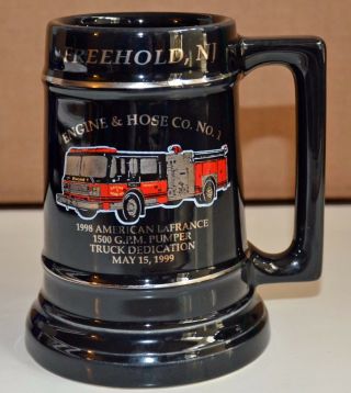 Freehold Engine & Hose Co.  No.  1 Truck Dedication 1999 Ceramic Mug Stein Nj