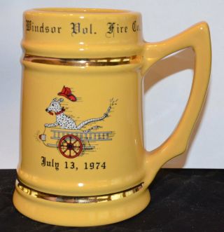 Vintage 1974 East Windsor Volunteer Fire Company 1 Ceramic Mug Beer Stein Nj