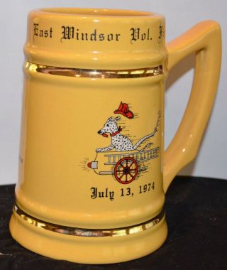 VINTAGE 1974 East Windsor Volunteer Fire Company 1 Ceramic Mug Beer Stein NJ 2