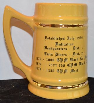 VINTAGE 1974 East Windsor Volunteer Fire Company 1 Ceramic Mug Beer Stein NJ 4