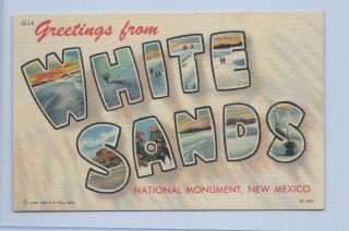 Vintage Rare 1940s - 50s White Sands,  Mexico Large Print Postcard