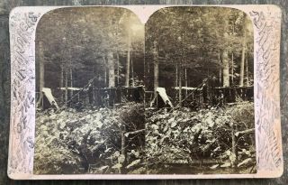 1870s York Stereoview Camp At Rolland Pond Adirondacks By Baldwin