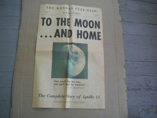 Kansas City Star Commemorative To The Moon And Home Newspaper July 26,  1969