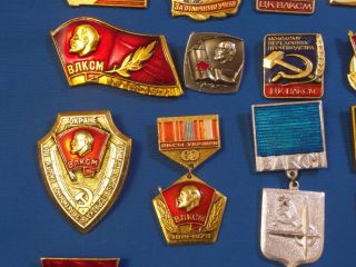 30 Soviet russian badge Lenin Komsomol VLKSM USSR Communist party propaganda 4