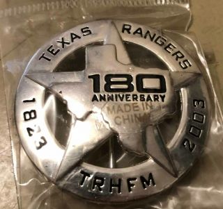 Souvenir Texas Ranger Hall Of Fame Museum Anniversary Badge