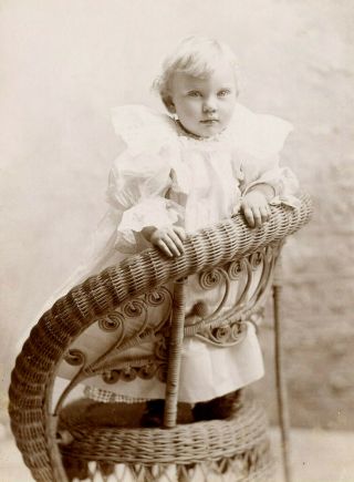 Antique Photo Cabinet Card Cute Little Boy In Dress Fashion Spencer Malone N Y