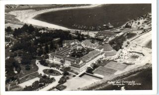 Rppc Hotel Del Coronado California Ca Aerial View San Diego Co.  1940s Postcard