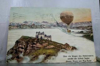 Switzerland Rigi Klum Hot Air Balloon Postcard Old Vintage Card View Standard Pc