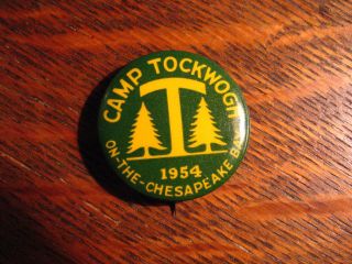Camp Tockwogh Lapel Pin - Vintage 1954 Ymca Worton Maryland Usa Chesapeake Bay