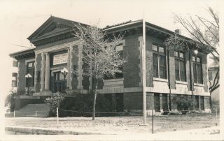 Rppc Real Photo Dated 1941 Carnegie Library Arkansas City Kansas Ks 432