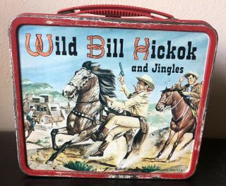 Vintage 1955 Wild Bill Hickok And Jingles Aladdin Metal Lunchbox No Thermos