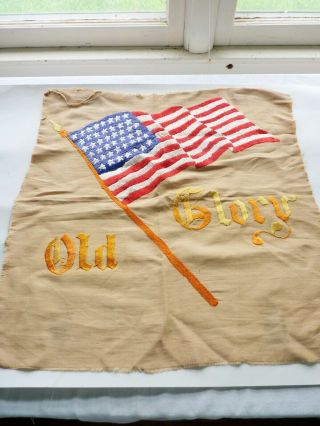 45 Star AMERICAN FLAG 1896 - 1907 HAND EMBROIDERED OLD GLORY BANNER 2