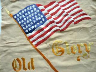 45 Star AMERICAN FLAG 1896 - 1907 HAND EMBROIDERED OLD GLORY BANNER 3