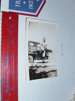 Vintage Real Photo Photo Vehicle Car Truck Jeep Army Military Police Soldier 30 