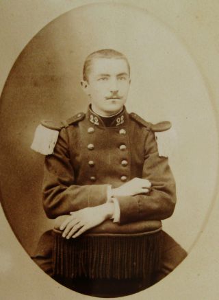 Cabinet Photo Of Soldier Wearing Uniform 22 On Collar By E.  Picart Paris France