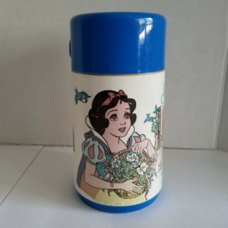 Vintage Snow White And The Seven Dwarfs Thermos Aladdin Lunch Box Size Complete