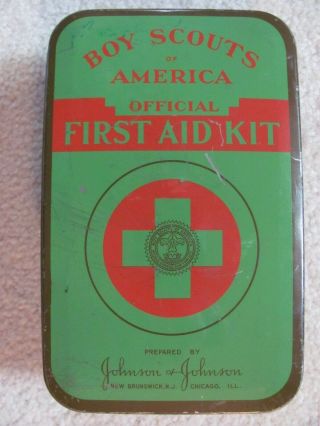 Vintage Boy Scouts Of America First Aid Kit - Metal - Empty