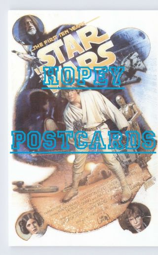 Star Wars First Ten Years Poster Style B Art By Drew Struzan Postcard 1987
