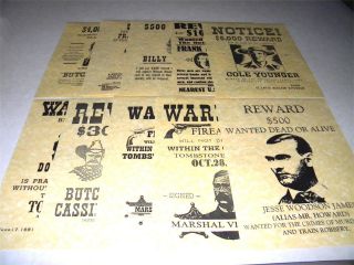 10 Wild West Wanted Posters Printed On 24 Pound Parchment Paper 1 Day