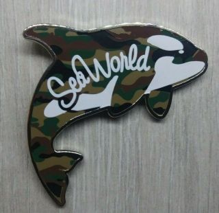 Sea World Busch Gardens Pin Trading Military Camouflage Shamu Orca