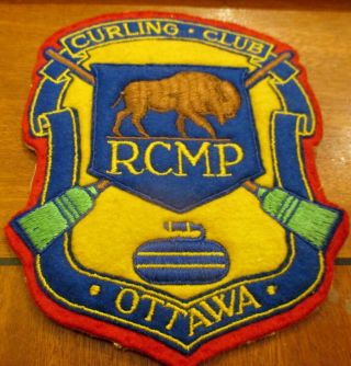 Vintage Ottawa Curling Club Rcmp Royal Canadian Mounted Police Mountie Patch