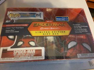 Spider - Man Homecoming Walmart Exclusive Lmtd.  Ed Gift Box With Funko Pop 259