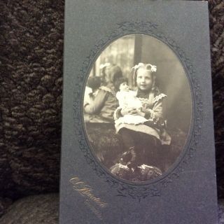 Very Old Photo Young Girl With Doll Cresso Iowa