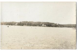 415 C1910 Rppc Real Photo Postcard View Of The Bay & Cottages Blue Hill Me