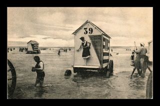 Dr Jim Stamps Beach Changing Room High Tide Topical View Postcard