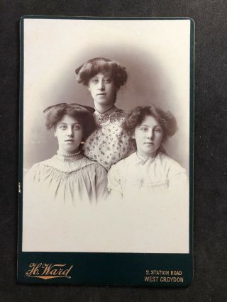 Victorian Photo: Cabinet Card: Young Ladies Sisters: Ward: West Croydon