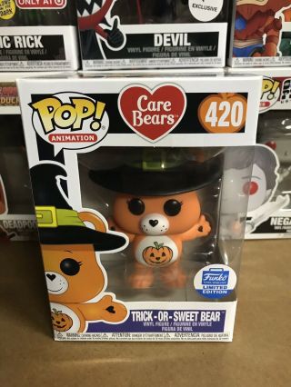⚡️funko Pop Care Bears Trick Or Sweet Bear 420 Shop Halloween Exclusive ⚡️