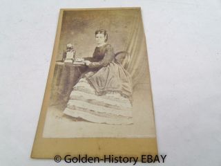 Young Girl A T Osbourne Lincoln Victorian Cdv Card Cabinet Photo Photograph