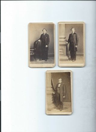 1860s/civil War Era/3 Cartes/i.  G.  Owen/newton/new Jersey/nice Backmarks