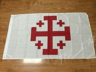 Jerusalem Cross Flag 90x150 Cm Polyester Franziskaner Holyland Christian Sepulcr