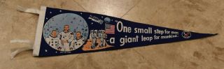 Vintage Apollo 11 First Moon Landing Felt Pennant 1969 50th Anniversary Nasa 7