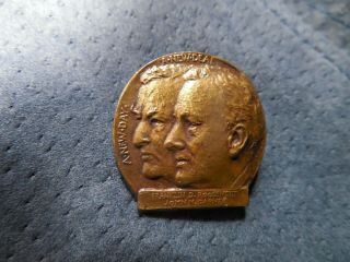 Franklin Roosevelt Garner A Deal Medal Pin Back 1932 Campaign Fdr Button