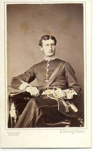 Officer Seated With Sword Cabinet Photo - H.  Hering,  Photo - London