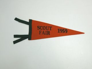 Vintage 1959 (boy) Scout Fair Souvenir Felt Pennant 11 " Long