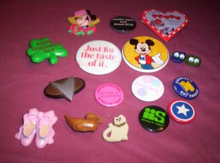 16 Collectible Pin Back Buttons (minnie Mouse - Star Trek - Misc. )