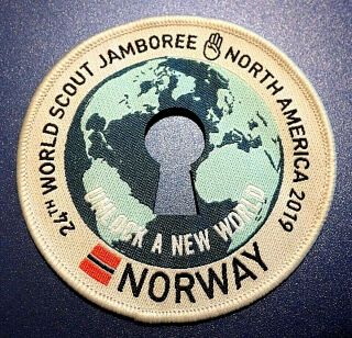 24th 2019 World Scout Jamboree Official Wsj Norway Contingent Badge Patch