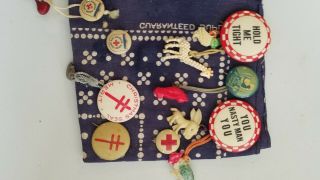 Set Of 9 Vintage Pins Featuring " American Junior Red Cross "